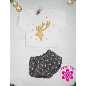 Conjunto Reno Navidad Bebe Petit Cie