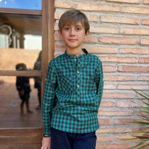 Camisa niño vichy verde Basmartí