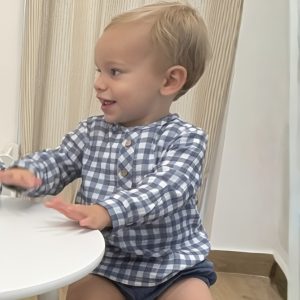 Conjunto Vichy  bombacho Coco Acqua