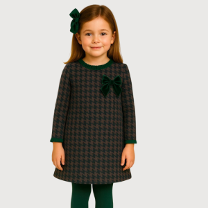 Vestido pata gallo verde